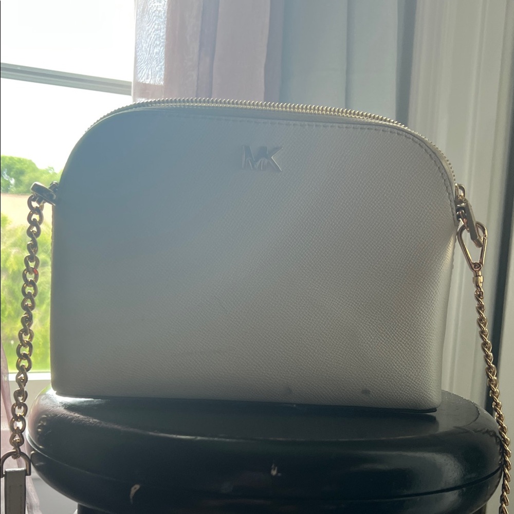 Michael Kors white Crossbody Bag with Gold Chain